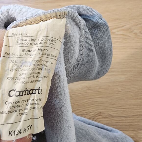 Carhartt K124 Sweatshirt Mens XL Midweight Pullover Gray Distressed Country Fit - Picture 3 of 15